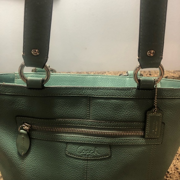 Coach Teal Purse Shoulderbag - Picture 2 of 8